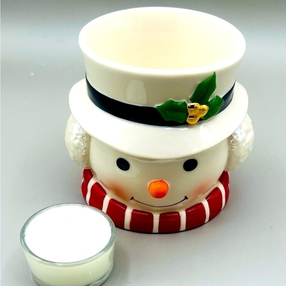 Lenox Snowman Figural Christmas Holiday Candle Holder with Tea Light Candle NIB - Picture 5 of 10